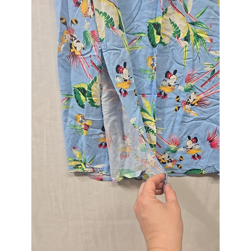 Disney Store Vintage Mickey & Minnie Hawaiian Blue Maxi Dress Women's Size L - Picture 9 of 9